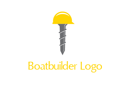 screw wearing construction hat logo