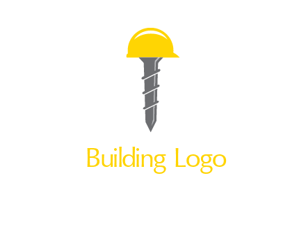 screw wearing construction hat logo