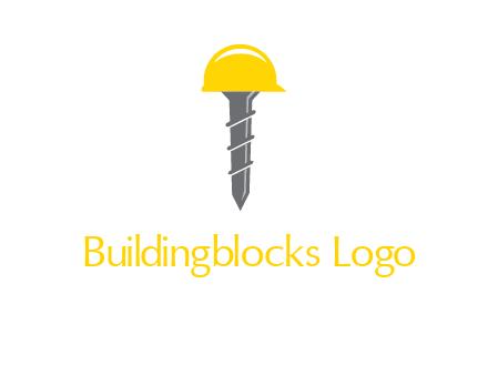 screw wearing construction hat logo