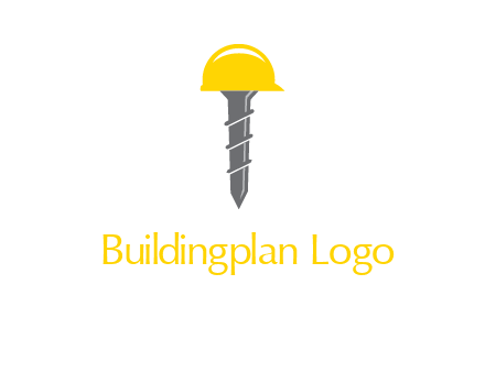 screw wearing construction hat logo