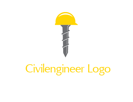 screw wearing construction hat logo