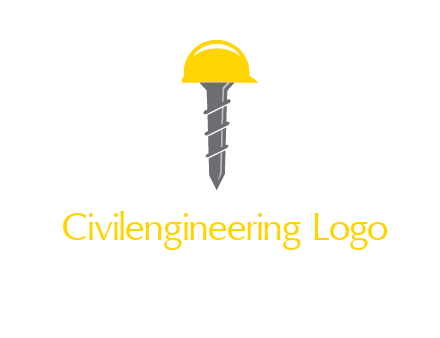 screw wearing construction hat logo