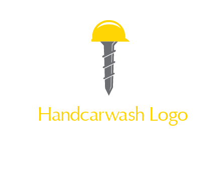 screw wearing construction hat logo