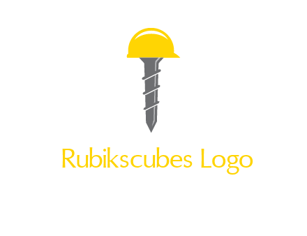 screw wearing construction hat logo