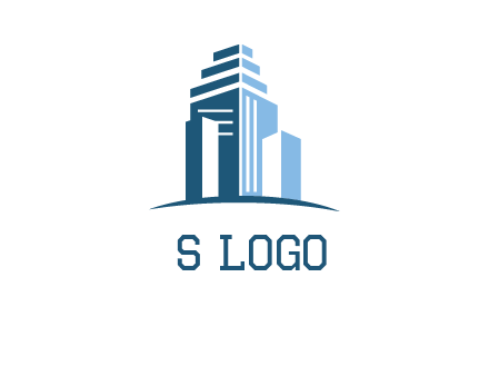 outline of skyscrapers logo