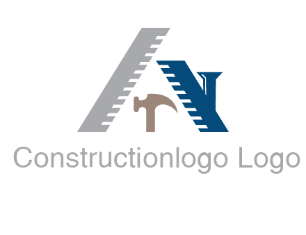 carpentry or construction tools logo with a hammer