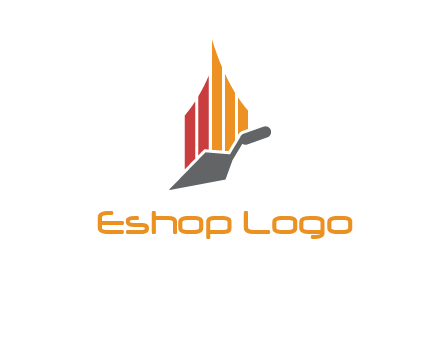 construction logo with a trowel