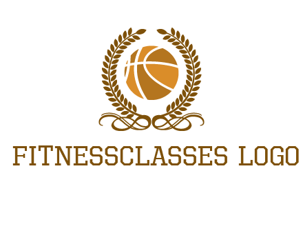 basketball inside a wreath logo