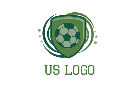 soccer ball in a shield logo