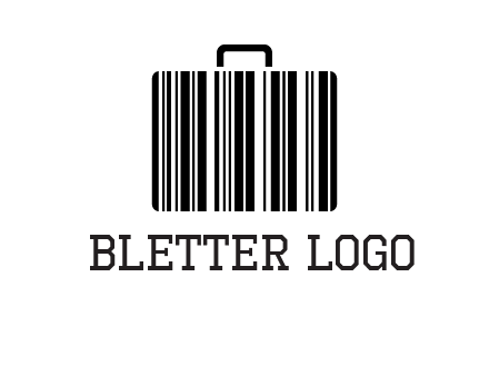 barcode lines forming a briefcase logo