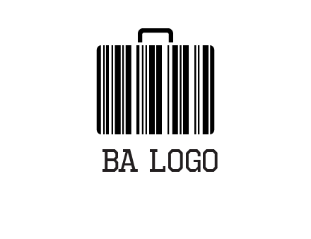 barcode lines forming a briefcase logo