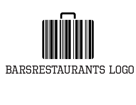 barcode lines forming a briefcase logo