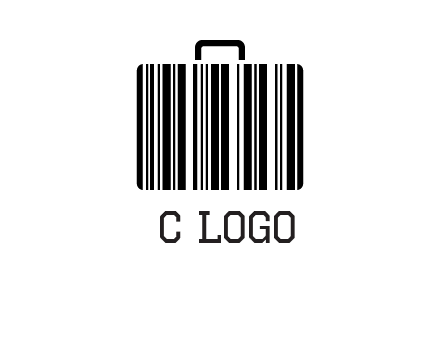 barcode lines forming a briefcase logo