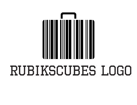 barcode lines forming a briefcase logo