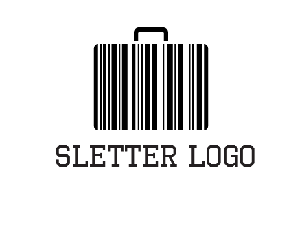 barcode lines forming a briefcase logo