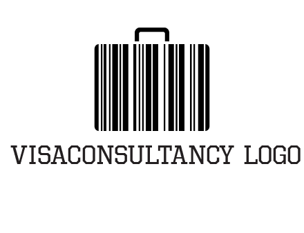 barcode lines forming a briefcase logo