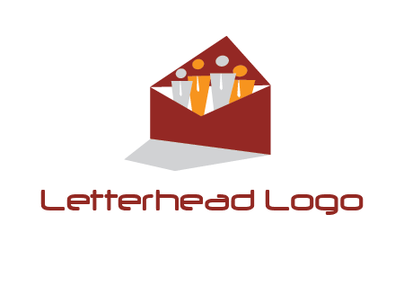 consultants or business executives in an envelope logo