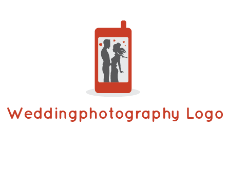 online dating site logo with the image of a couple with hearts inside a phone