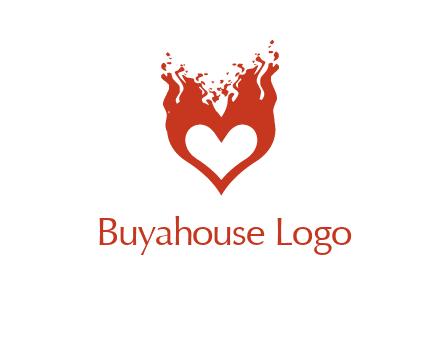 flames on a heart logo