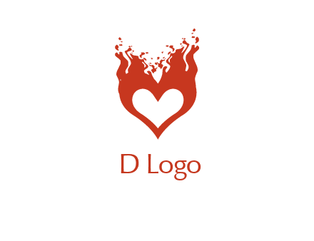 flames on a heart logo