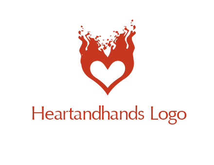 flames on a heart logo