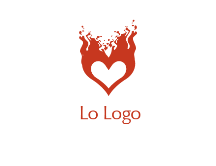 flames on a heart logo