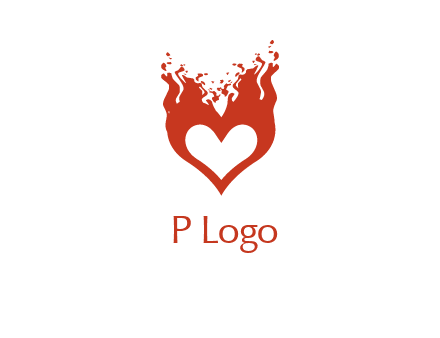 flames on a heart logo