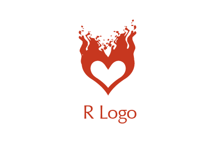 flames on a heart logo