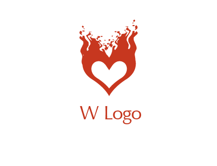 flames on a heart logo