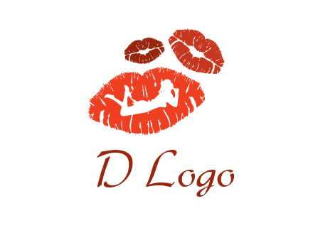 kiss logo with a woman on a pair of lips