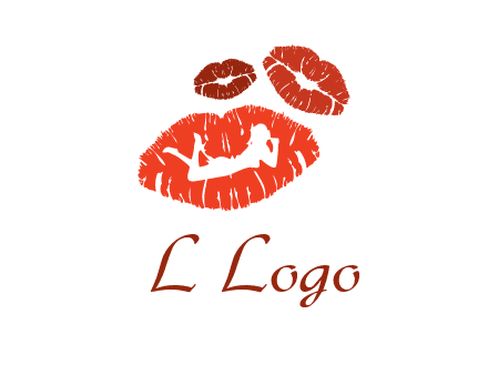 kiss logo with a woman on a pair of lips