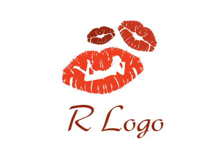 kiss logo with a woman on a pair of lips