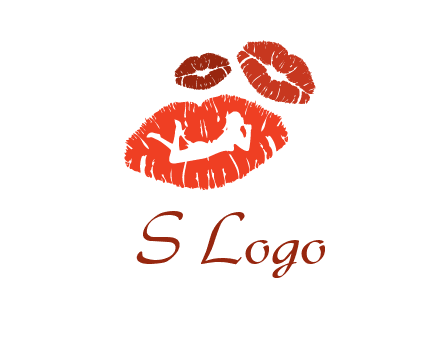 kiss logo with a woman on a pair of lips