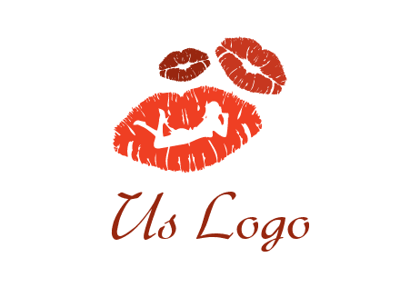 kiss logo with a woman on a pair of lips