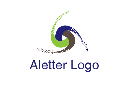 green, blue and brown swirl logo