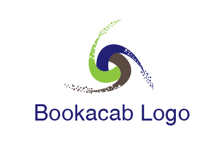 green, blue and brown swirl logo