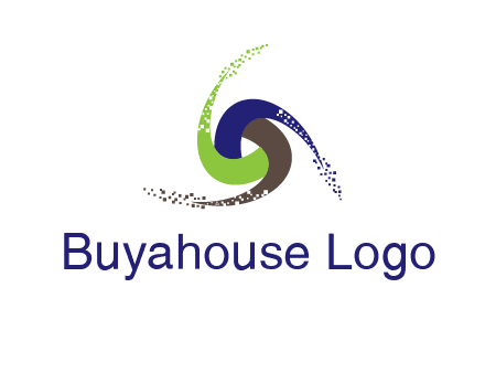 green, blue and brown swirl logo