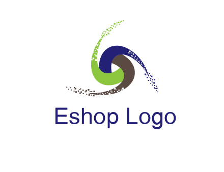 green, blue and brown swirl logo