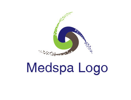 green, blue and brown swirl logo