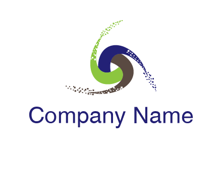 green, blue and brown swirl logo