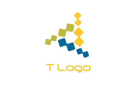 abstract triangle logo made of squares