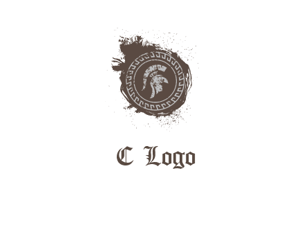 coin logo with a knight helmet illustration