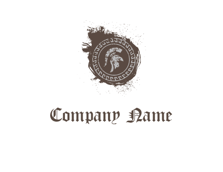 coin logo with a knight helmet illustration