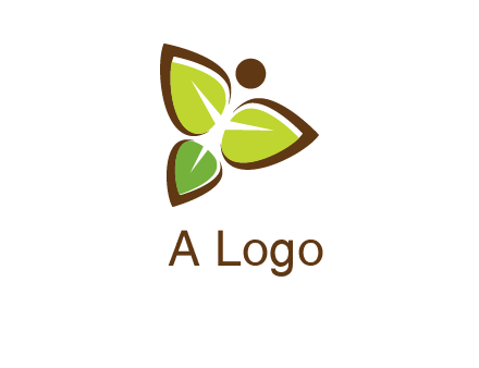 butterfly made of leaves logo