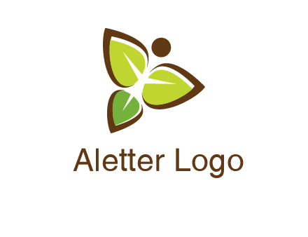 butterfly made of leaves logo