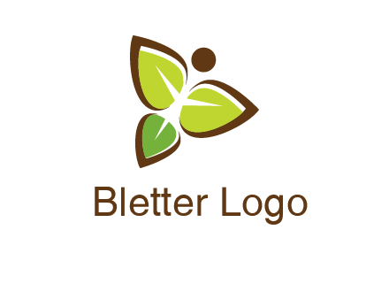 butterfly made of leaves logo