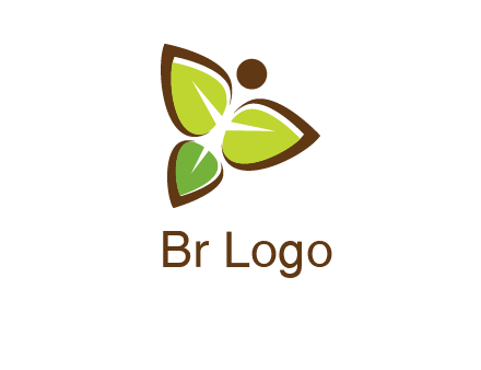 butterfly made of leaves logo