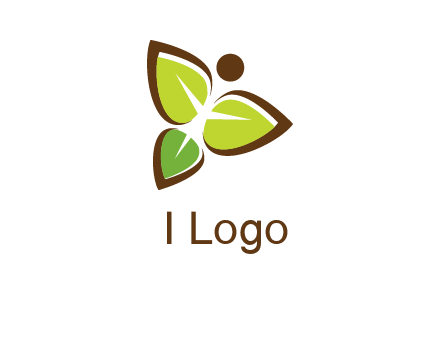 butterfly made of leaves logo