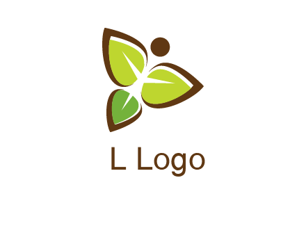 butterfly made of leaves logo