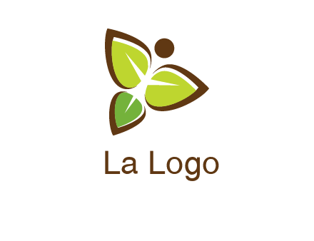 butterfly made of leaves logo